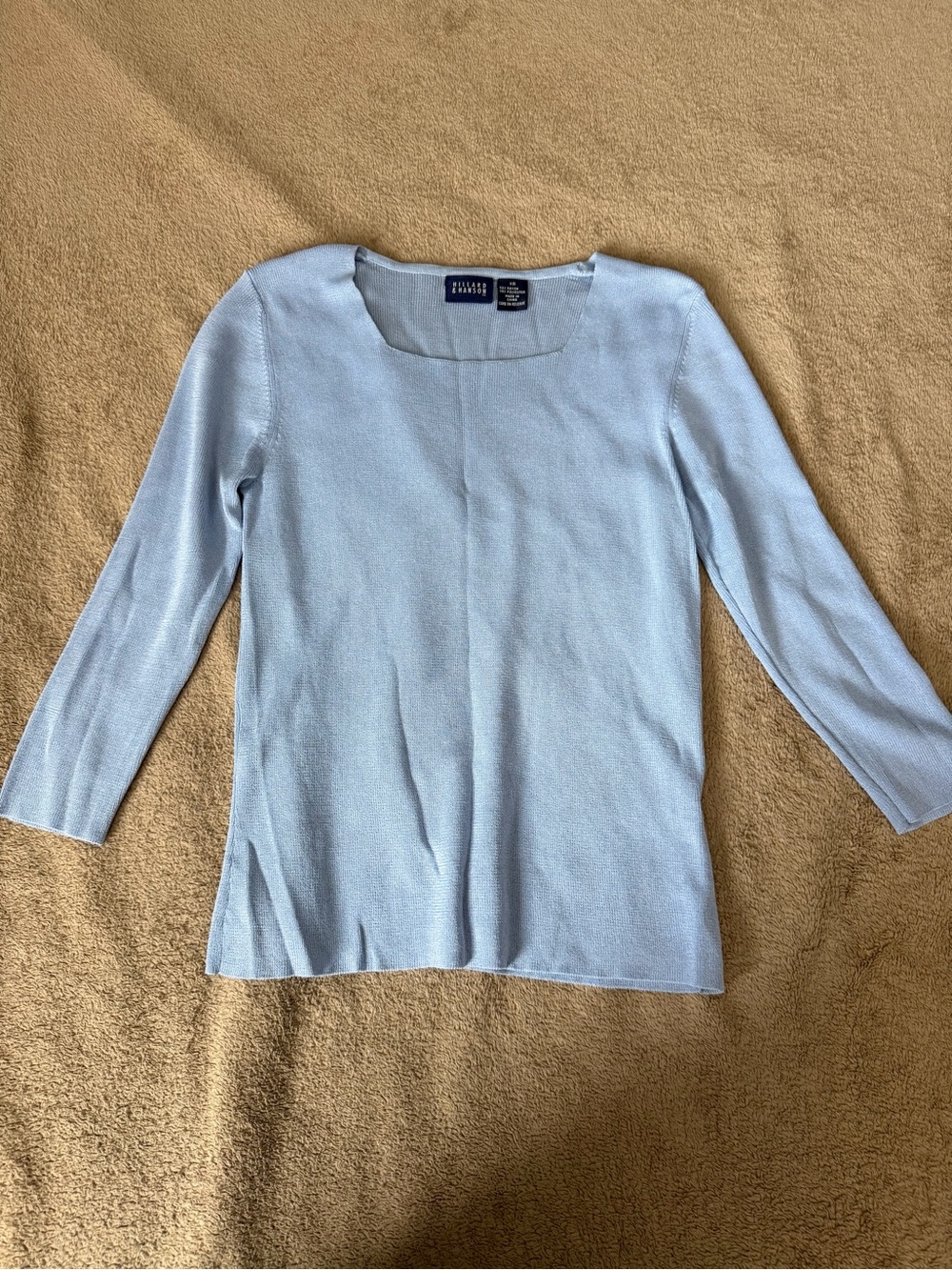 Hillard & Hanson Light Blue Knit Top